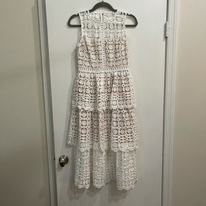 Lulu’s Larissa White Crochet Midi Dress